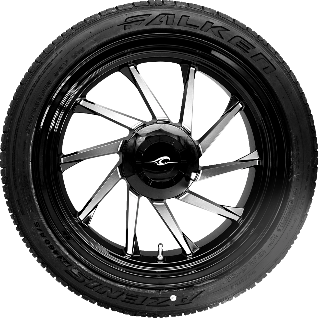 Coastal Moto Hurricane 3D Rear Right Wheel - Black Cut (18") | Falken Tire (215/45zr18)