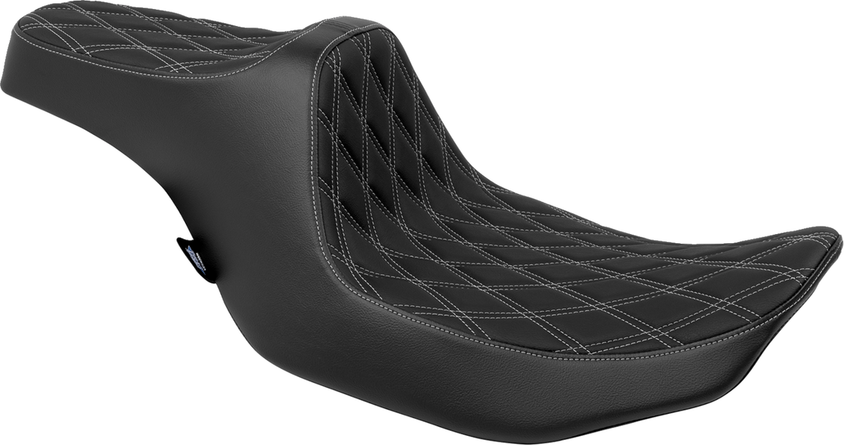Drag Specialties Seats Predator III Seat - Double Diamond - Silver Stitched - FLT/FLH '23-'24
