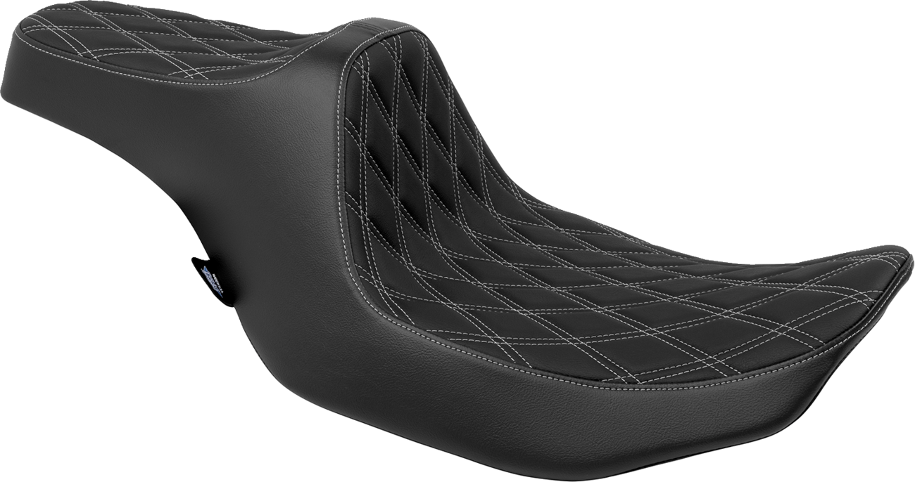 Drag Specialties Seats Predator III Seat - Double Diamond - Silver Stitched - FLT/FLH '23-'24