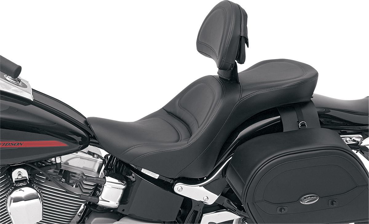 Saddlemen Seat - Explorer™ - With Backrest - Stitched - Black - FL/FX '06-'17
