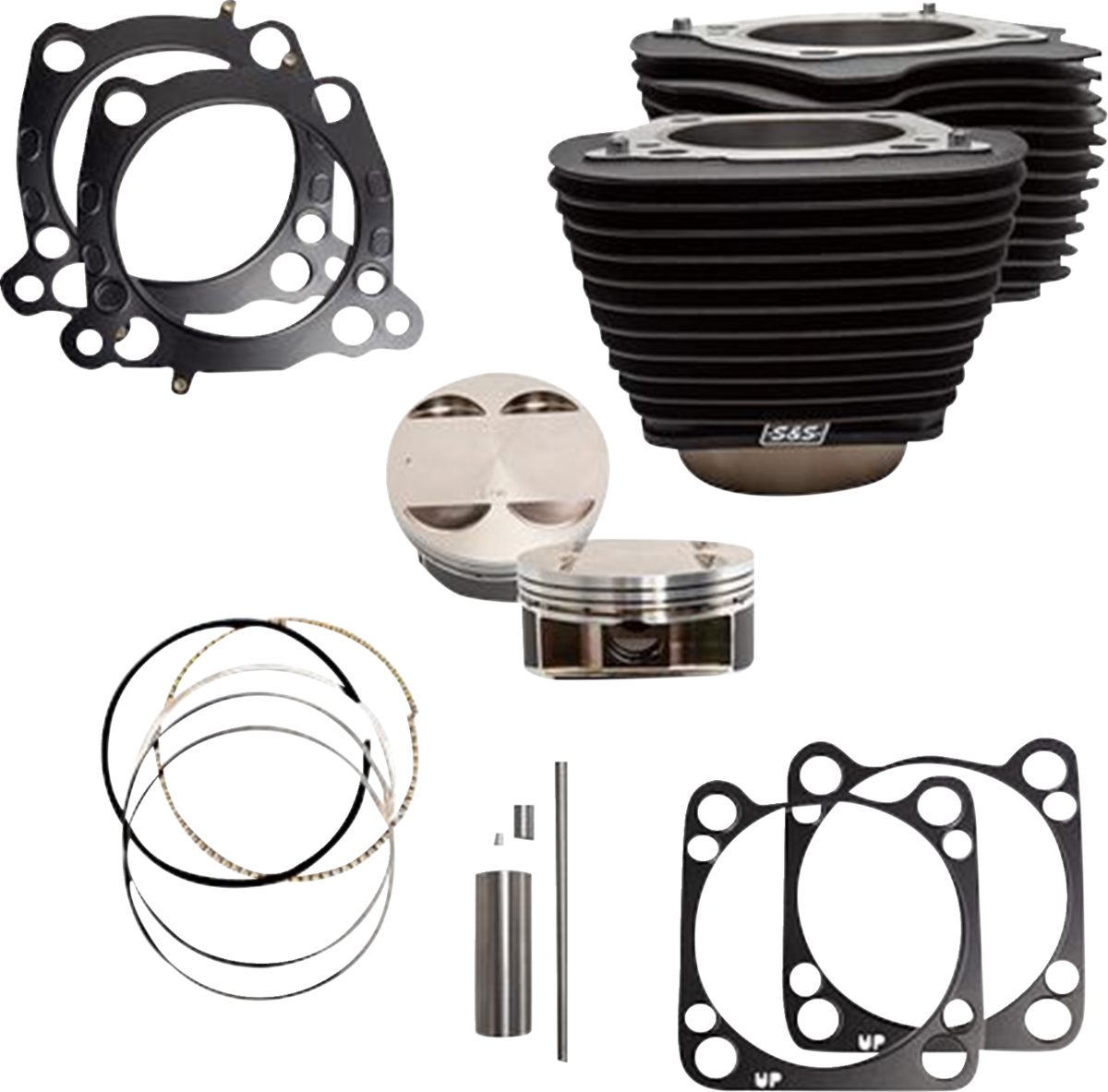 S&amp;S Cycle Cylinder Kit - 128" Big Bore - Wrinkle Black W/O Highlight - 114"/117" M8