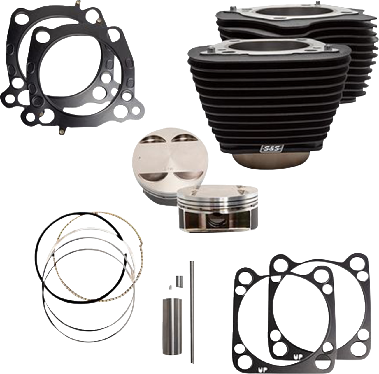 S&S Cycle Cylinder Kit - 128" Big Bore - Wrinkle Black W/O Highlight - 114"/117" M8