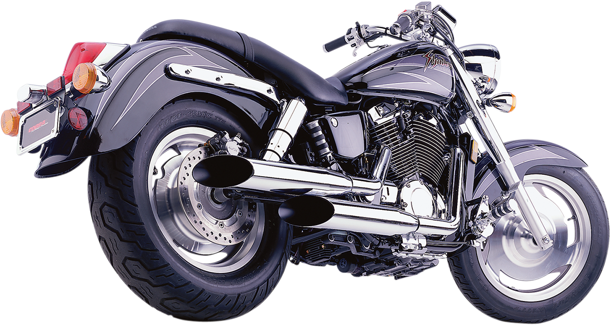 Cobra Classic Deluxe Exhaust - Chrome - VT1100