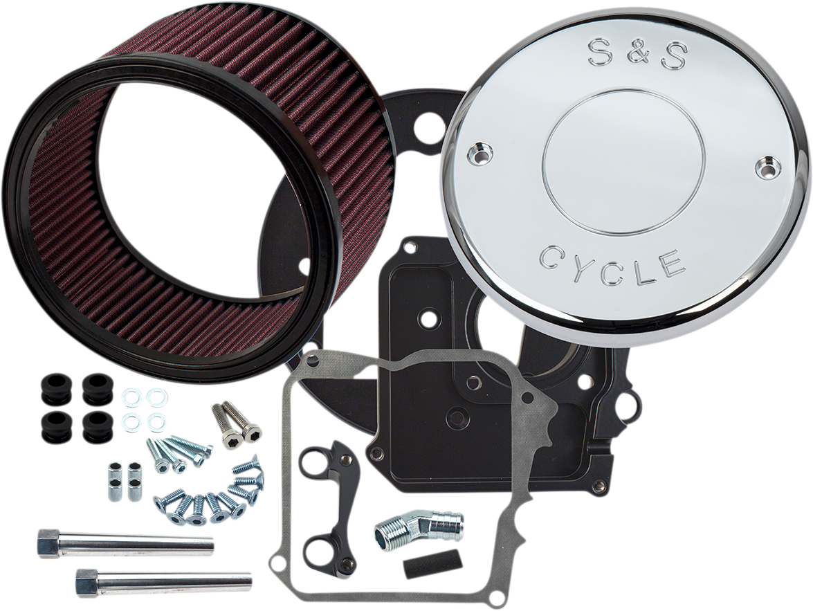 S&amp;S Cycle Air Cleaner Kit With Cover - Nostalgic Script - Chrome