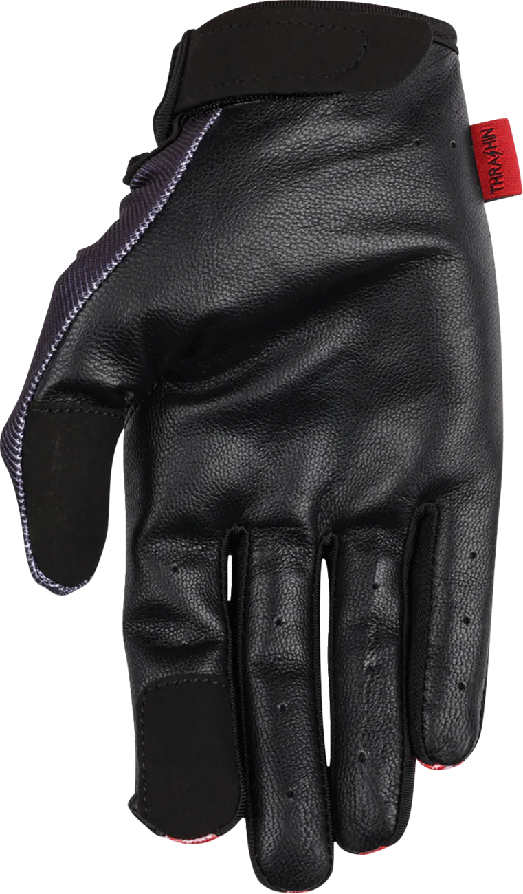 Thrashin Supply CO. Stealth Leather Palm Flame Gloves