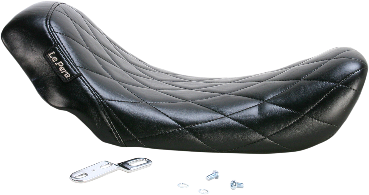 Le Pera Bare Bones Solo Seat - Diamond Stitch - Black - Dyna '06-'17