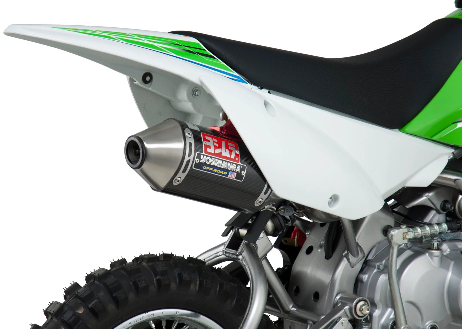 Yoshimura KLX110/L 02-26/Suz DR-Z110 03-05 RS-2 Stainless Full Exhaust, W/ Carbon Fiber Muffler