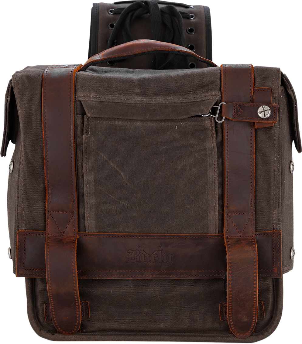 Burly Brand Throw-Over Saddlebag - Dark Oak