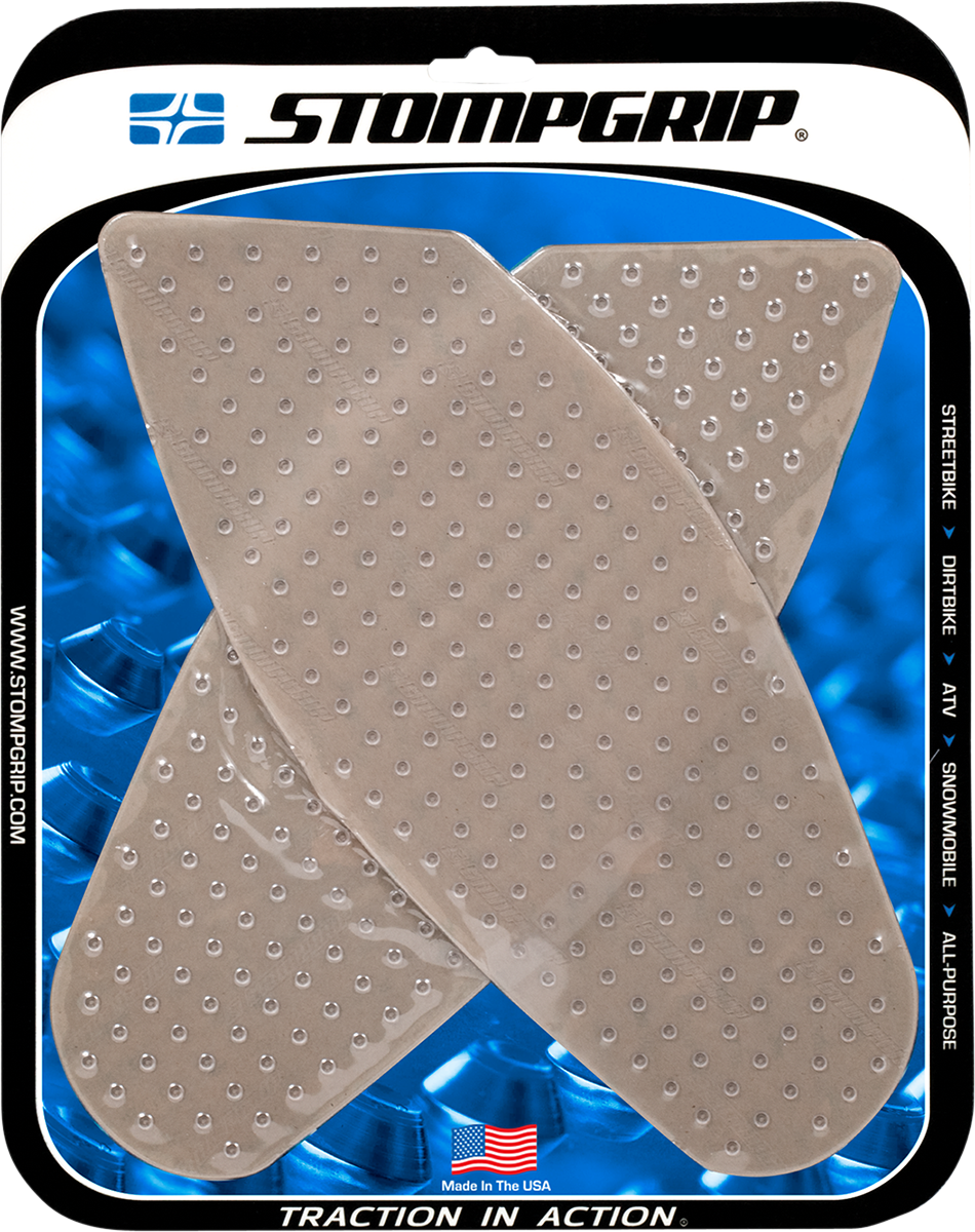 StompGrip Tank Grips - Volcano - Clear - Suzuki -GS '08-'09