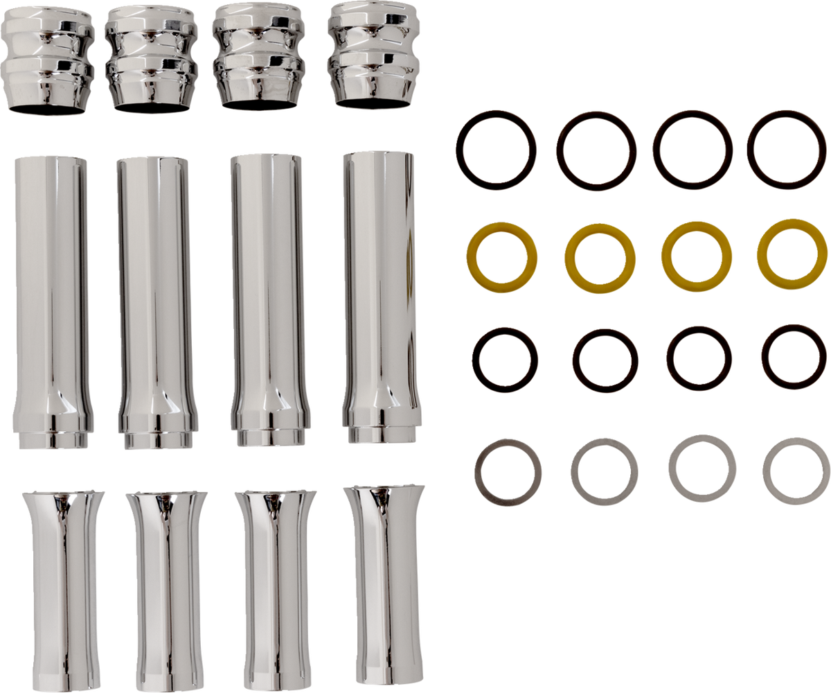 Arlen NESS Pushrod Tube Cover Kit - 10 Gauge® - Chrome - M8