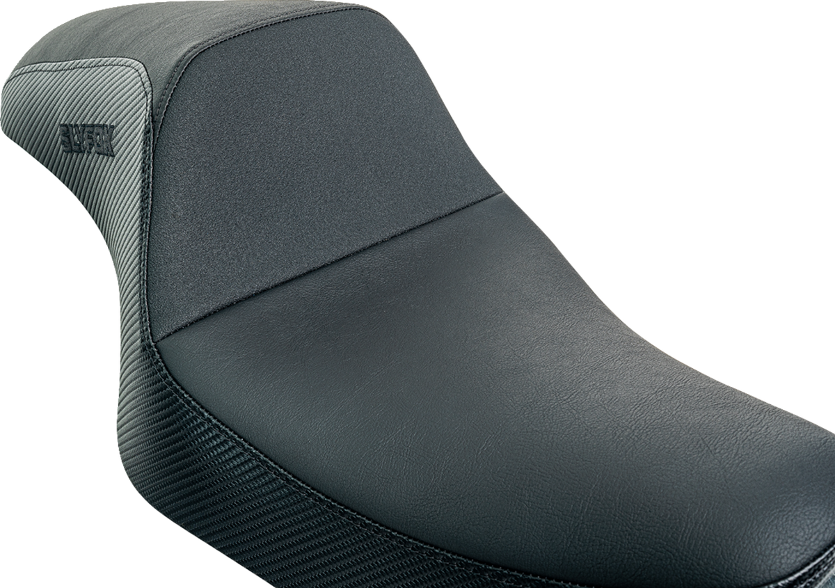 Slyfox Drifter Seat - Black Logo - Black Vinyl W/ Slipstop - Carbon Fiber - XL '04-'22