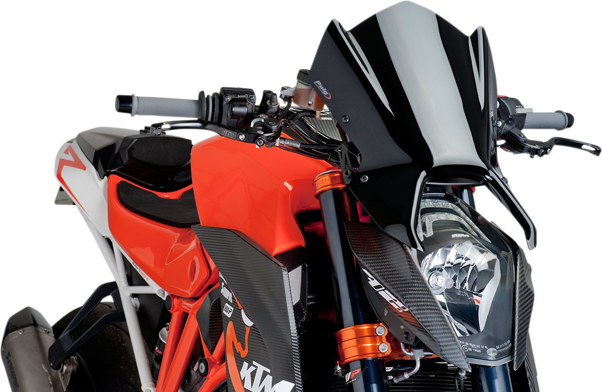 PUIG HI-Tech Parts New Generation Windscreen - 16-1/2" - Black - KTM 1290