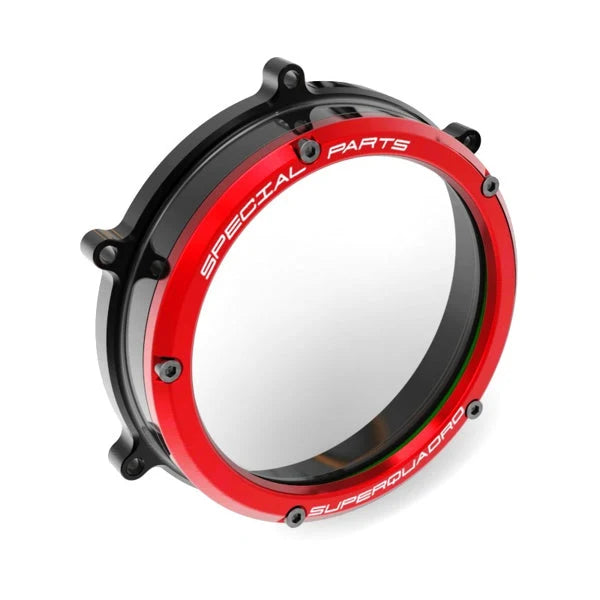 Ducabike DBK Clear Clutch Cover For Ducati Panigale 959 / 1199 / 1299 - Black/Red