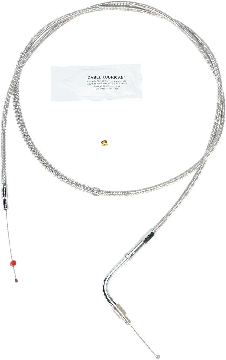 Barnett Stainless Steel Idle Cable - +10" - '96-'01 Touring