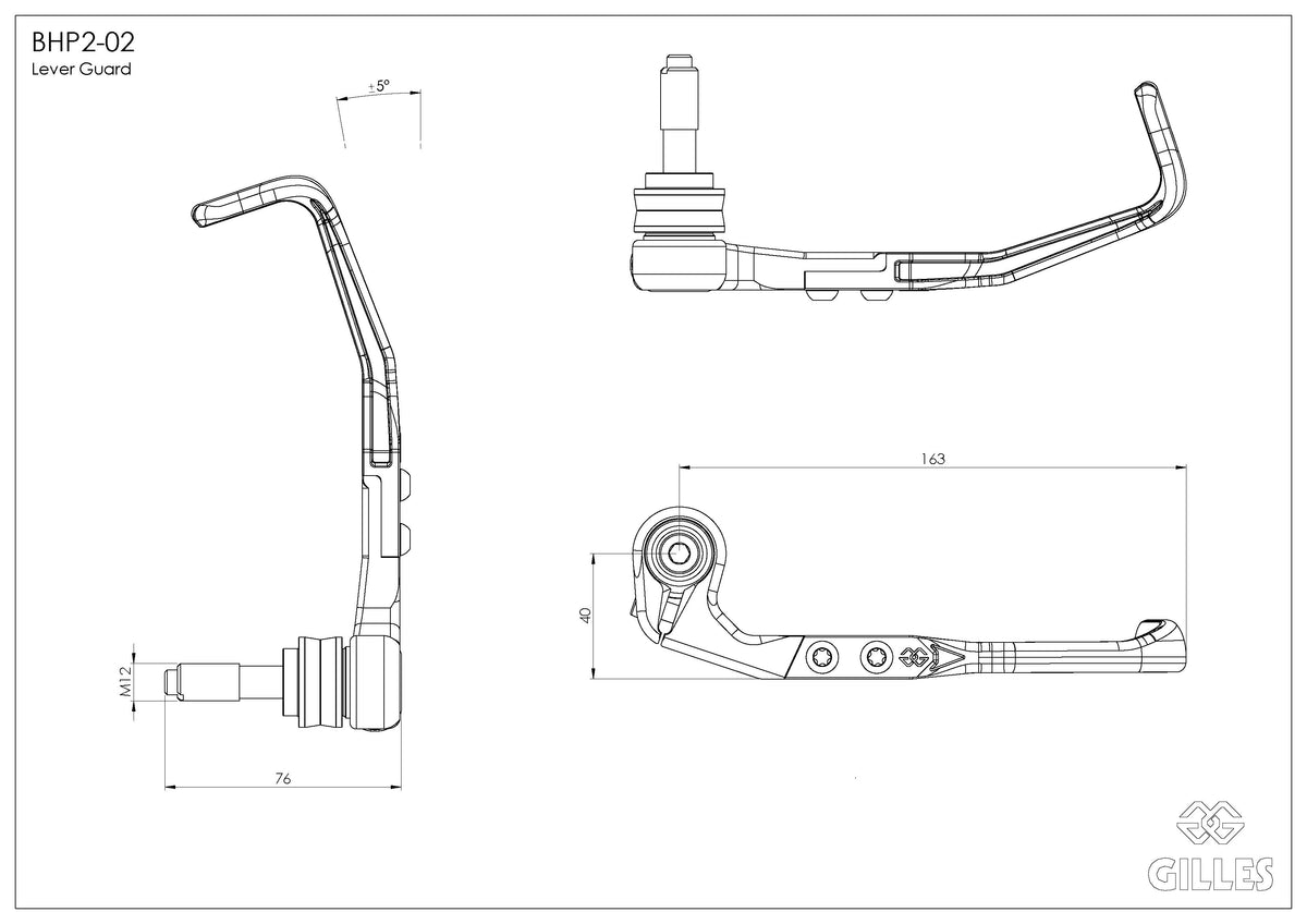 Gilles Tooling Brake Lever Protector Black Matt