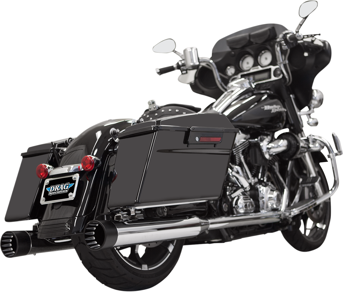 Bassani Xhaust DNT Straight Can Mufflers For '95-'16 FL - Chrome/Black