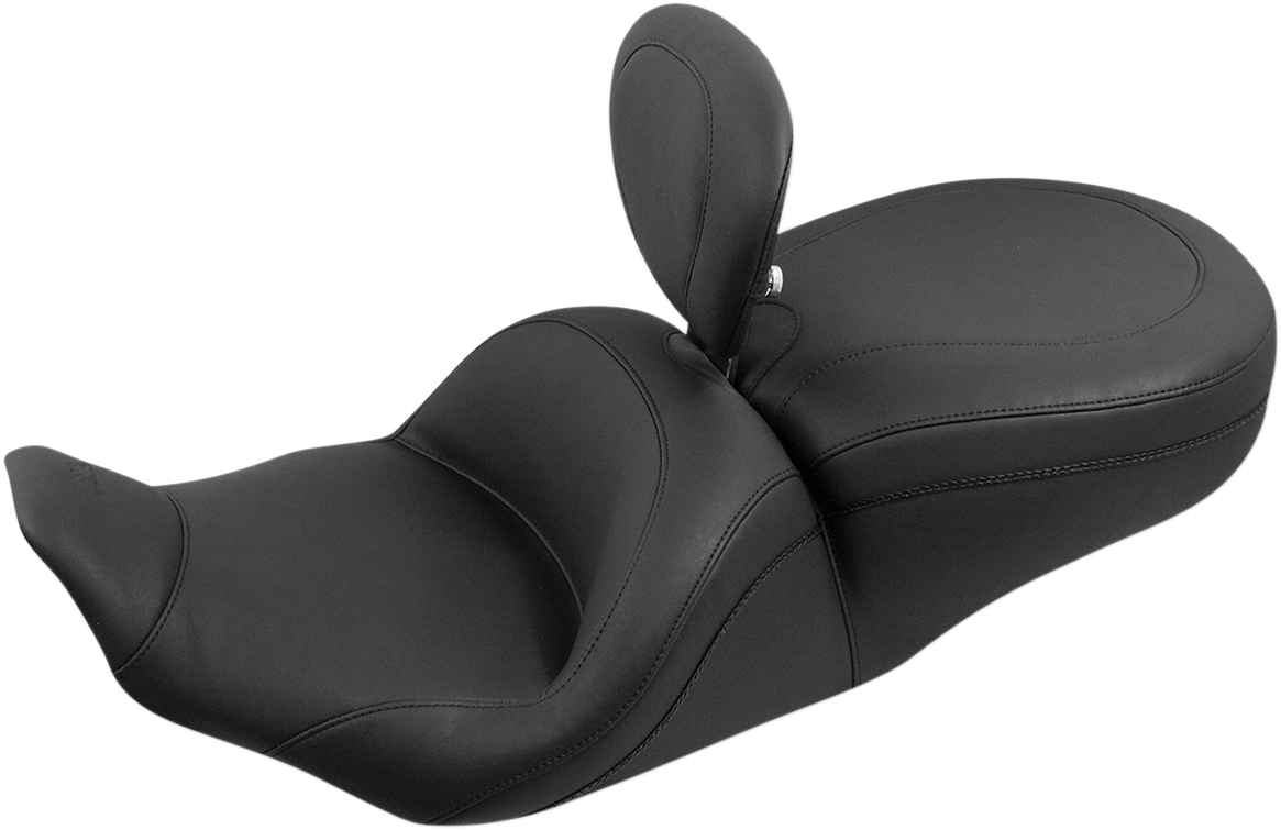 Mustang Lowdown Seat With Driver Backrest - Plain - FLHR '97-'07
