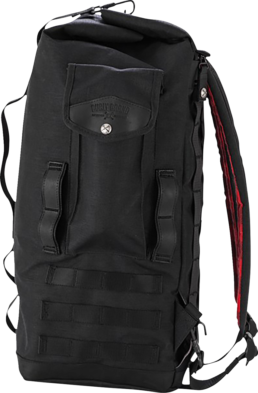 Burly Brand Voyager Sissy Bar Backpack - Black / Cordura / Leather