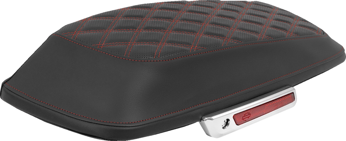 Saddlemen Saddlebag Lid Covers - Lattice - Red Stitch - FLH/FLT '14-'25
