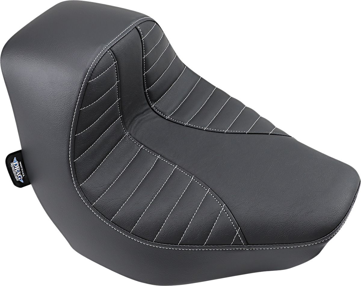 Drag Specialties Seats EZ-Solo Seat - Scorpion Stitch - Silver Thread - Vinyl - FXBR/S '18-'20