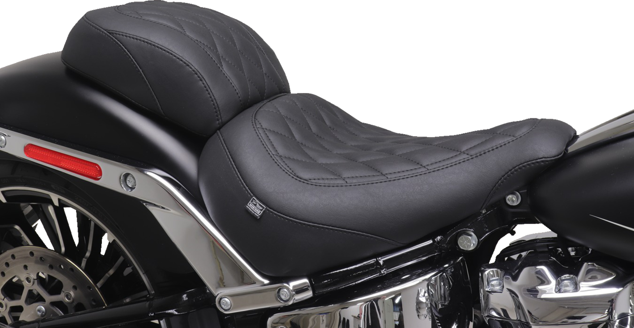 Mustang Wide Tripper™ Solo Seat - No Backrest - Diamond - Black Stitch - FXBR '23-'25