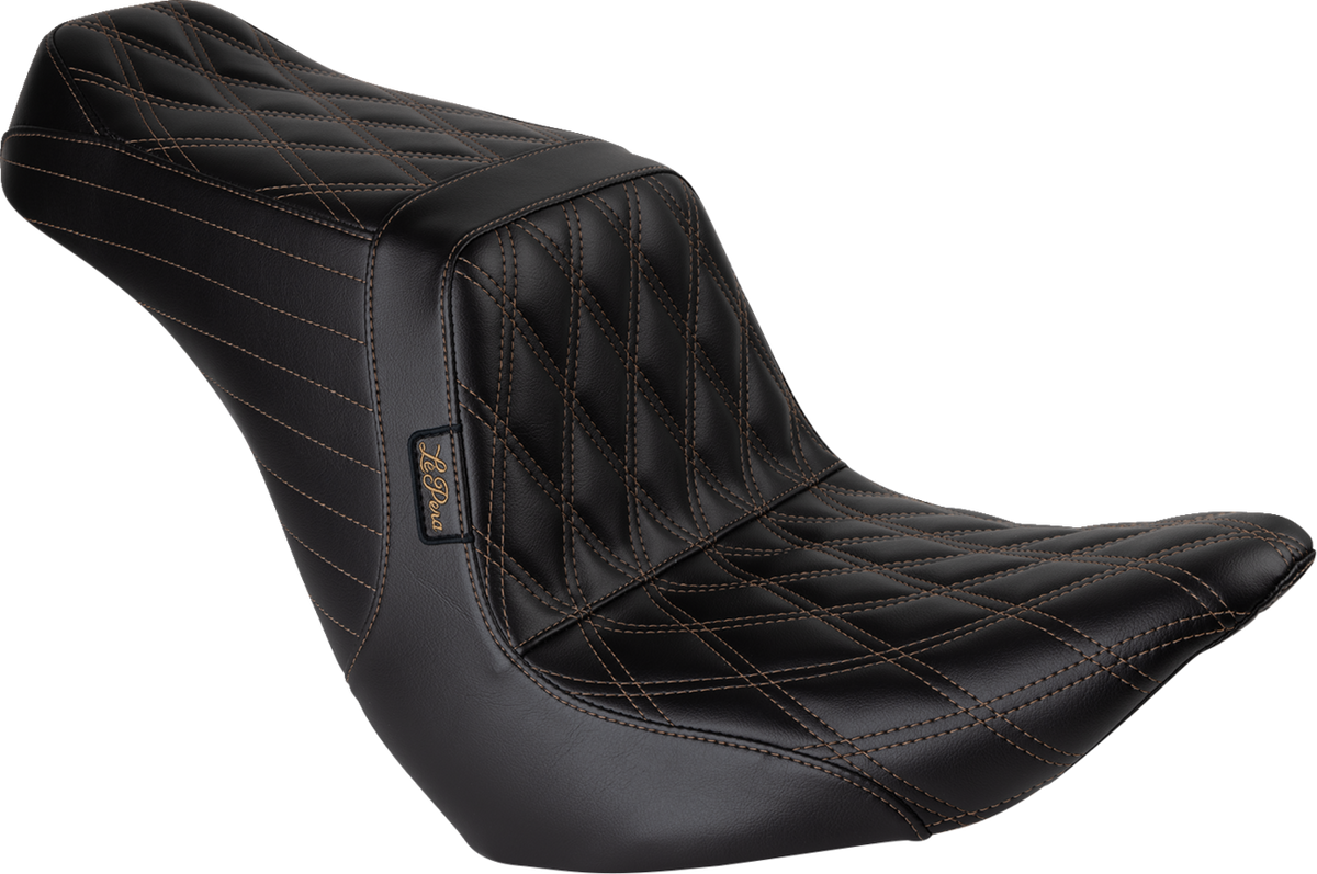 Le Pera Tailwhip Up Front Seat - Double Diamond W/ Chestnut Thread - Black - FLSB/FXLR '18-'24
