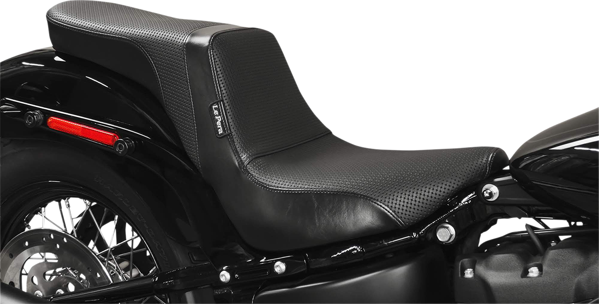 Le Pera Daytona 2-Up Seat - Without Backrest - Basketweave - Black - FX/FL '18-'23