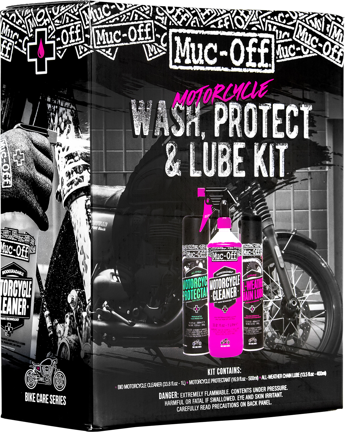 Muc-Off USA Motorcycle Wash, Protect & Lube Kit