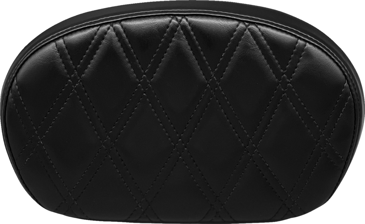 Le Pera Sissy Bar Pad - Medium - Double Diamond - Shiny Black