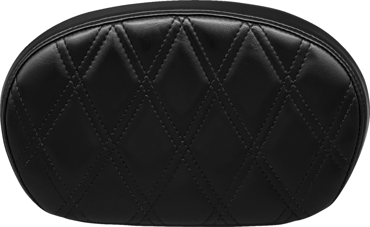 Le Pera Sissy Bar Pad - Medium - Double Diamond - Shiny Black