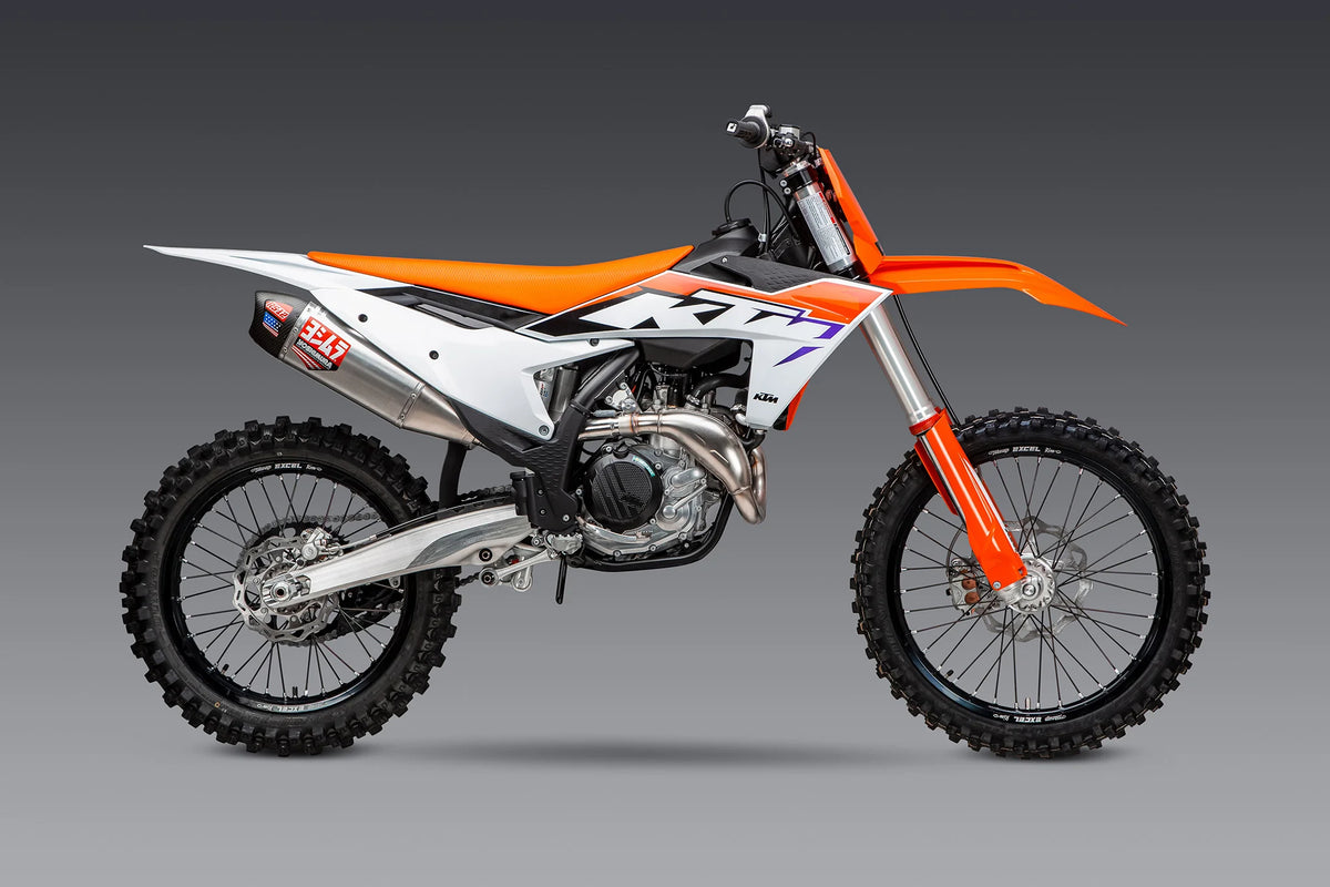 Yoshimura KTM/Husqvarna 250/350/450 23-26 RS-12 Stainless Slip-On Exhaust, W/ Aluminum Muffler