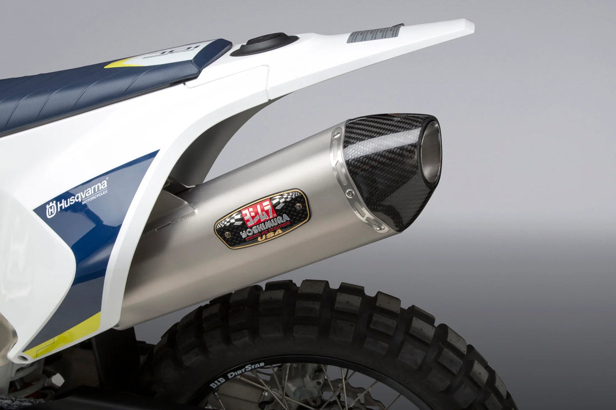 Yoshimura HUSQ 701/KTM 690 R Race R-77 Stainless Slip-On Exhaust, W/ Stainless Muffler