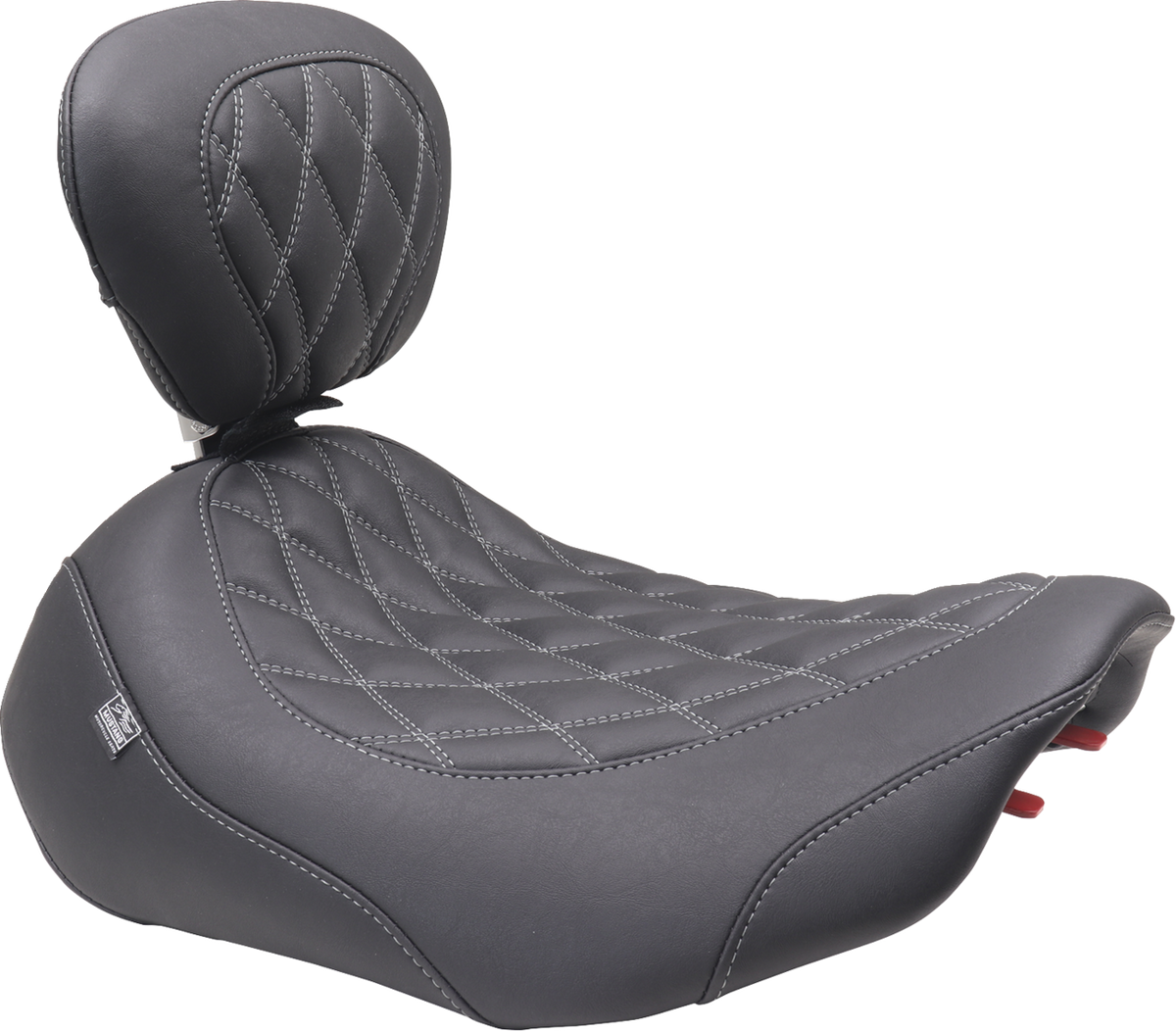 Mustang Wide Tripper™ Seat - Solo - Gun Metal Stitching - FLT/FLH '23-'25