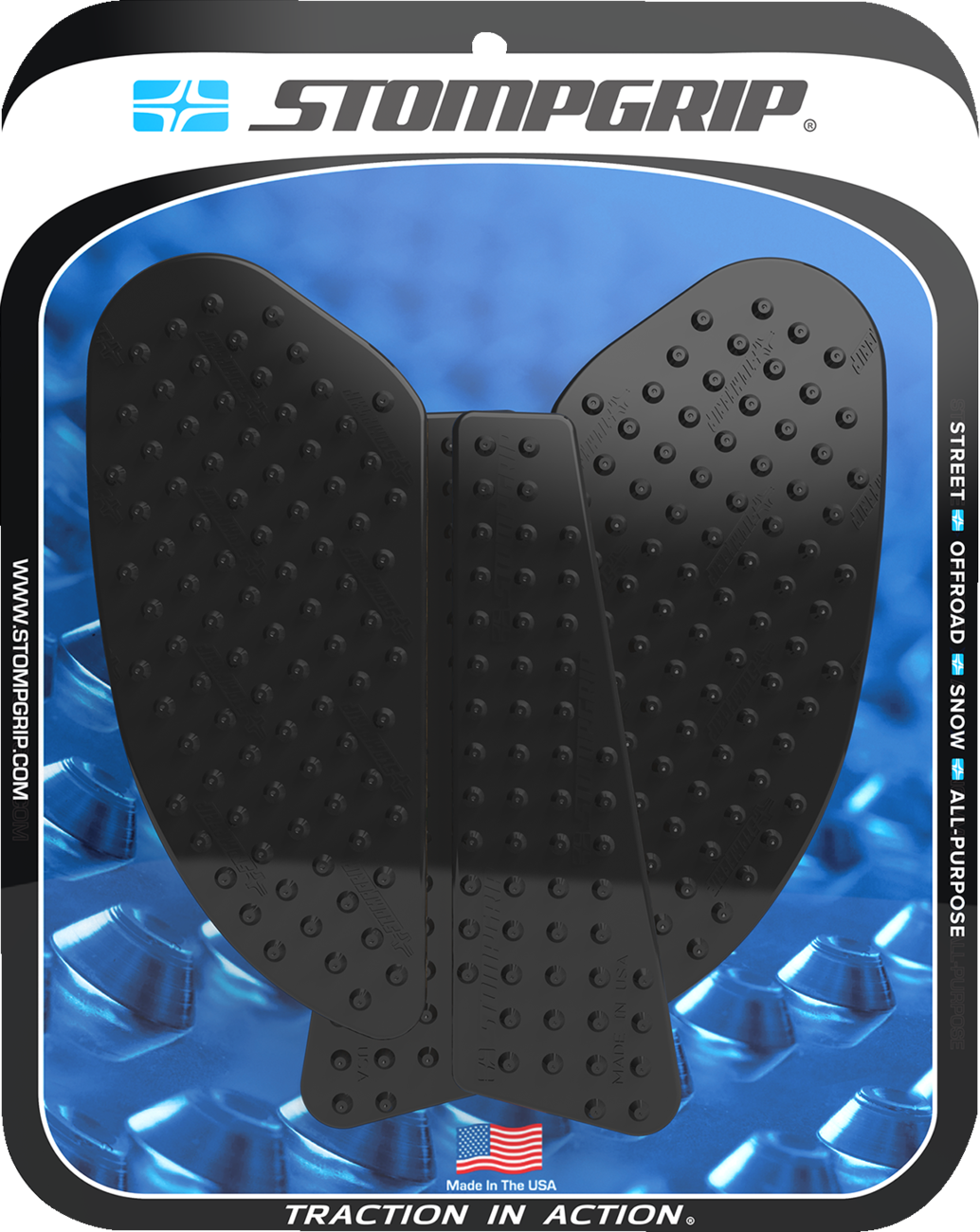 StompGrip Tank Grips - Volcano - Black - Kawasaki - Z '21-'25