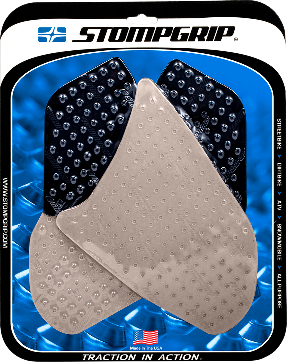 StompGrip Tank Grips - Volcano - Clear/Black - Honda - CBR '08-'11