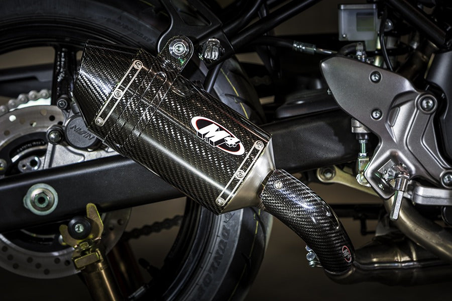 M4 Exhaust 2017 SV-650 Slip On System with Carbon Fiber muffler