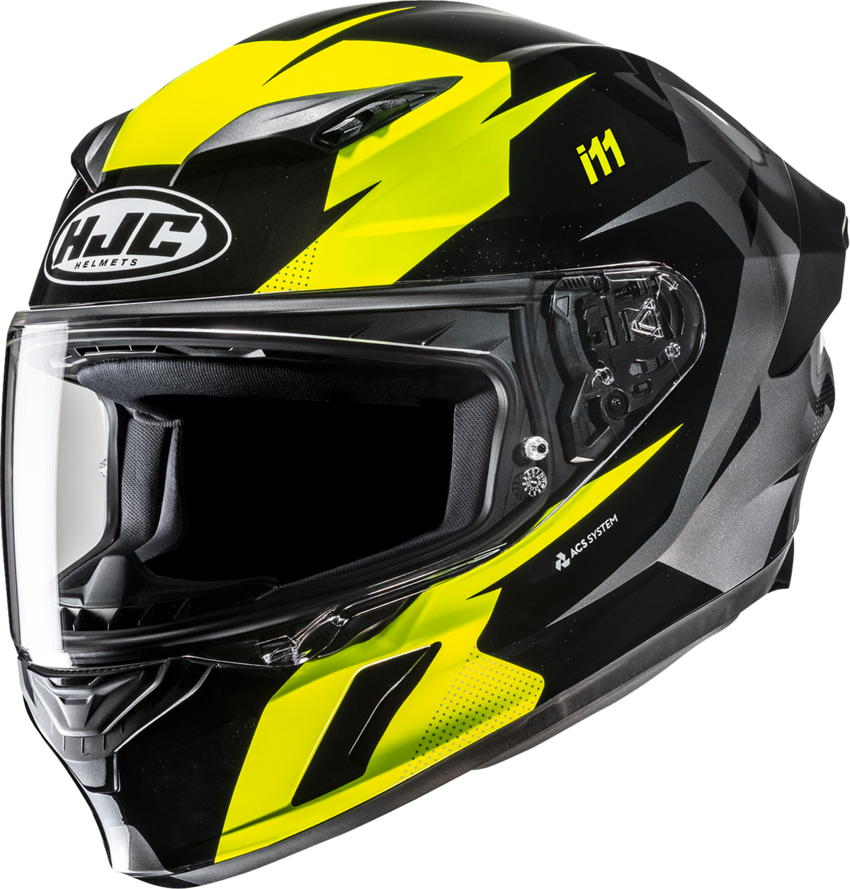 HJC I11 Plus Instant Helmet - Black / Fluorescent Yellow / Gloss / MC3H / Silver / 5XL