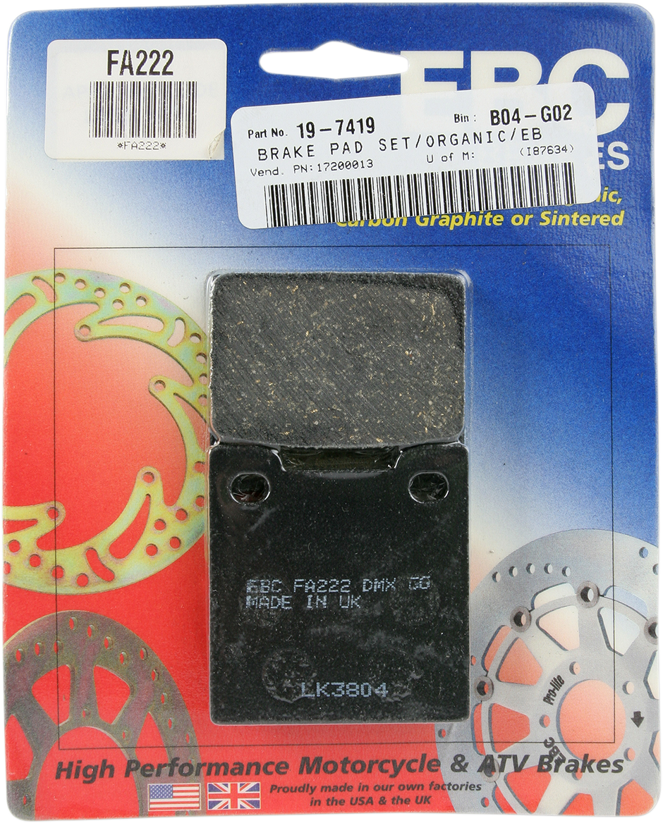 EBC Brakes Organic Brake Pads
