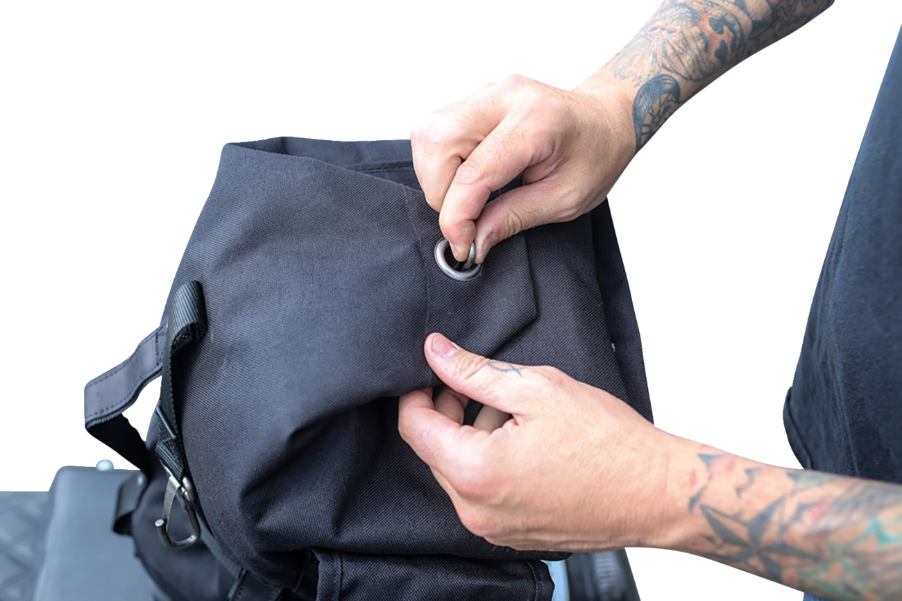 Burly Brand Voyager Sissy Bar Backpack - Black / Cordura / Leather