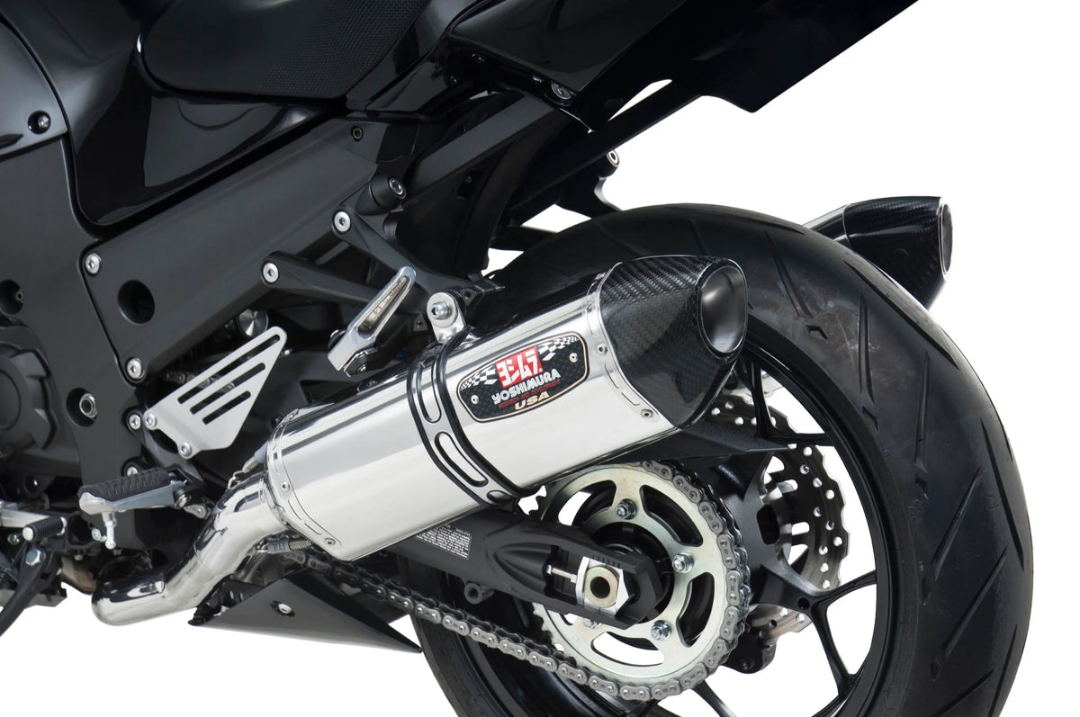 Yoshimura ZX-14R 12-25 Race R-77 Stainless Slip-On Exhaust, W/ Stainless Mufflers