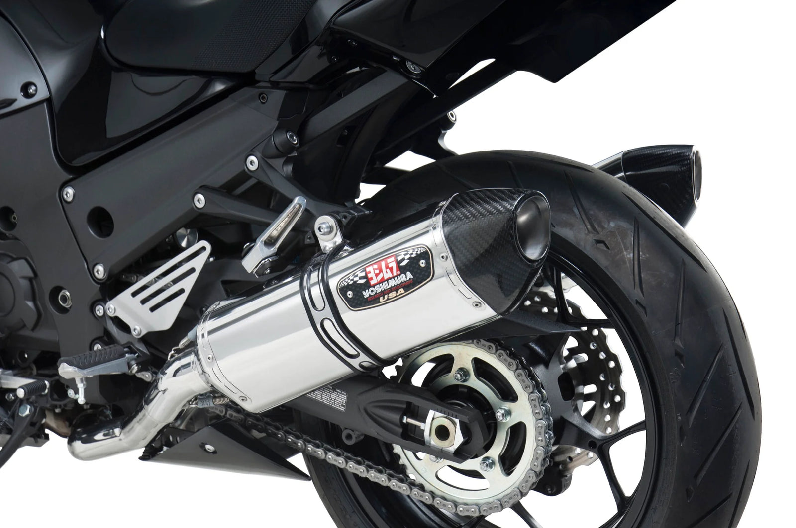 Yoshimura ZX-14R 12-25 Race R-77 Stainless Slip-On Exhaust, W/ Stainless Mufflers