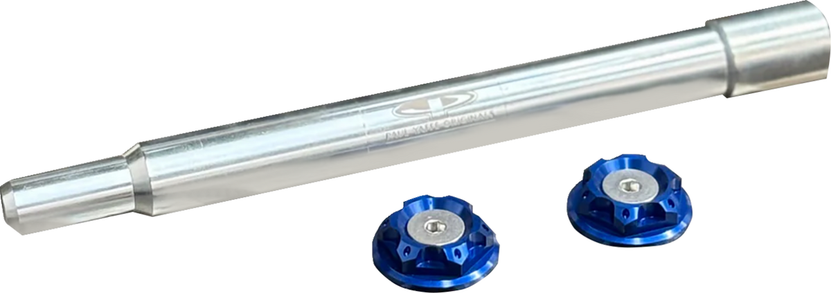 Paul Yaffe Bagger Nation Y-Axle With Turret Style Axle Cover Kit - Custom - Front - Blue - 25 MM