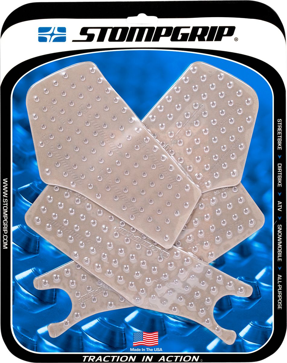 StompGrip Tank Grips - Volcano - Clear - Honda - CRF '17-'20