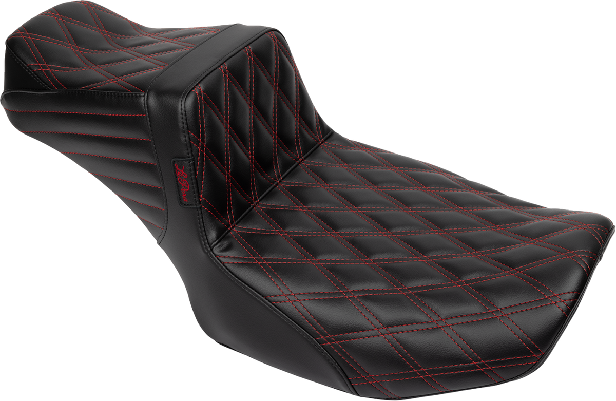 Le Pera Tailwhip Daddy Long Legs Seat - Red Double Diamond Stitch - FLH/FLT '23-'25