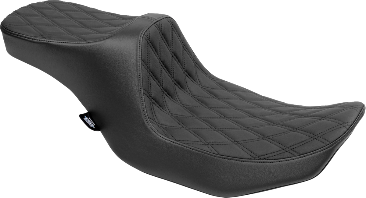 Drag Specialties Seats Predator III 2-Up Seat - Vinyl - Double Diamond - Black Stitching - FLT/FLH '23-'24