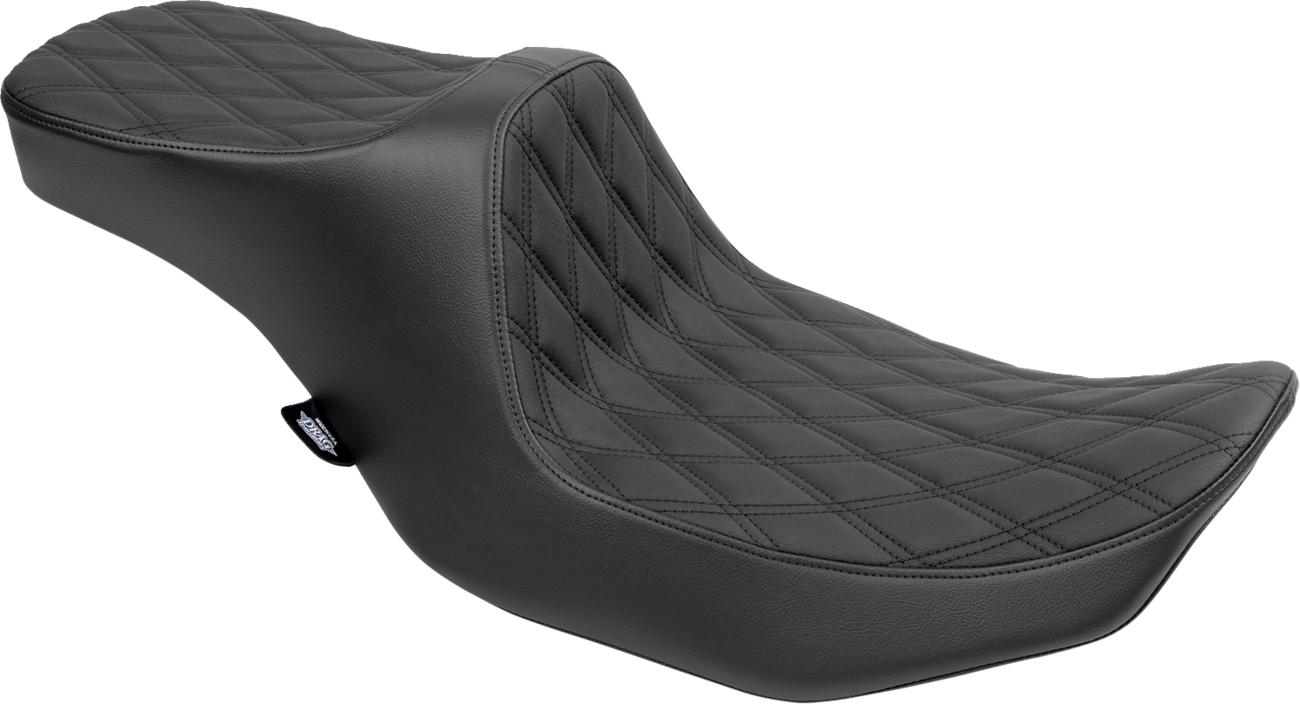 Drag Specialties Seats Predator III 2-Up Seat - Vinyl - Double Diamond - Black Stitching - FLT/FLH '23-'24