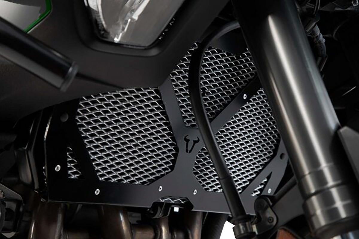SW-Motech Radiator Guard - Black/Silver - Kawasaki