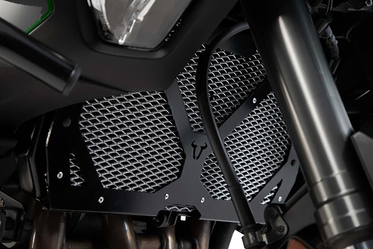 SW-Motech Radiator Guard - Black/Silver - Kawasaki
