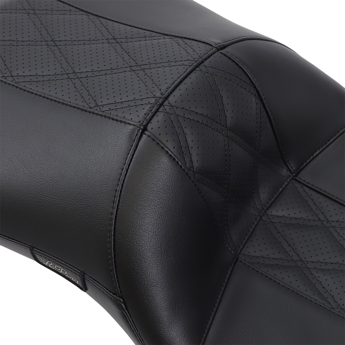 Le Pera Maverick Daddy Long Legs Seat - Black W/ Black HR Inlay - Double Diamond - FL '08-'23