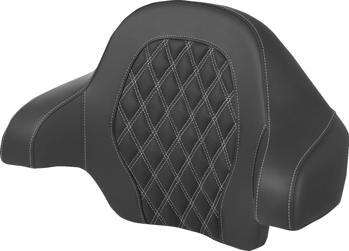 Saddlemen Tour-Pak® Backrest Pad - Lattice Stitch - Silver Stitch - FL '14-'24